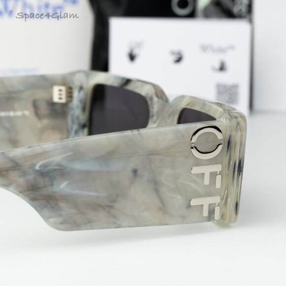 Off-White Women Sunglasses Marble Grey Square OERI097 MILANO 0807 NEW AUTHENTIC main image 6